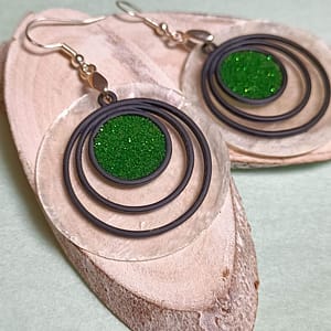 boucles coquillage vertes