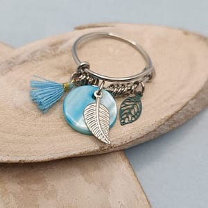 bague grande taille bleue