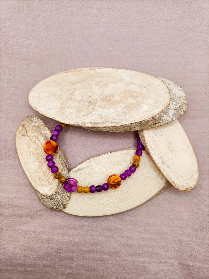 bracelet petites perles violet